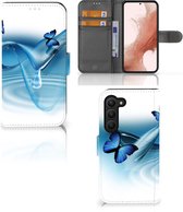 GSM Hoesje Geschikt voor Samsung Galaxy S23 Telefoonhoesje Portemonnee Vlinders