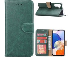 Hoesje Geschikt Voor Samsung Galaxy A14 5G/4G Hoesje met Pasjeshouder – bookcase Portemonnee – Groen