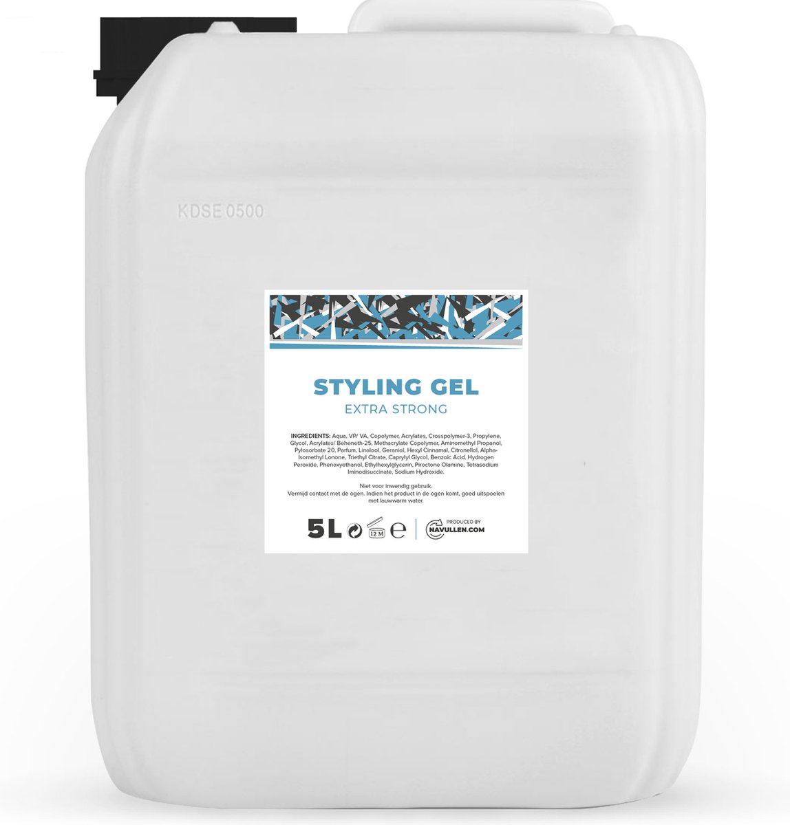 Styling Gel - Extra Strong - 5 Liter - Jerrycan - Navulling - Navullen