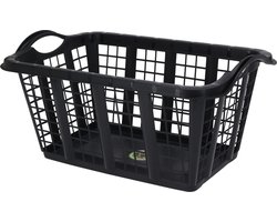 Storage Solutions wasmand - met handvatten - zwart - 37 liter - 60 x 40 x 30 cm