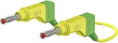 Stäubli XZG425/SIL Veiligheidsmeetsnoer [Banaanstekker 4 mm - Banaanstekker 4 mm] 0.50 m Groen, Geel 1 stuk(s)