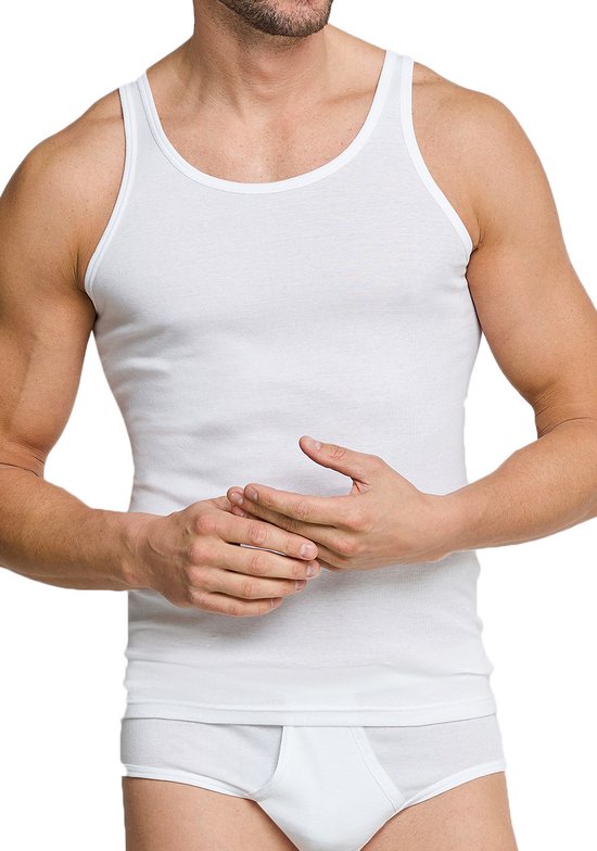 Schiesser - Heren 2-Pack Sport Tanktop Wit - M