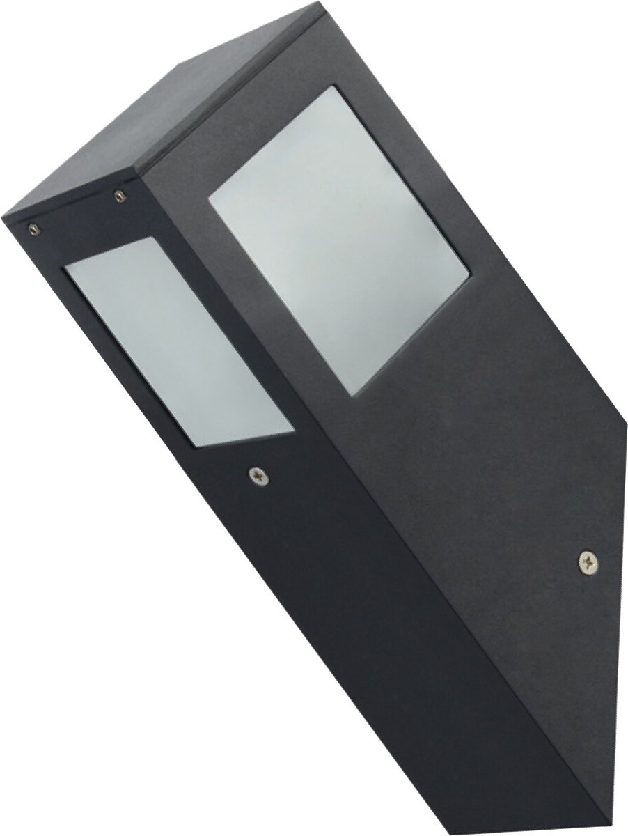 LED Tuinverlichting - Buitenlamp - Wand - Aluminium Mat Zwart - E27 - Vierkant