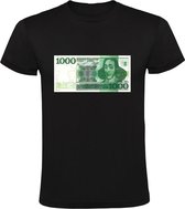 Briefje van 1000 Gulden Heren T-shirt | geld | biljet | briefgeld | duizend | rooitje | rug | munt