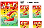 6x Raamsticker Alaaf 17cm x 25cm - Carnaval raam sticker adhesive themafeest party fun festival thema
