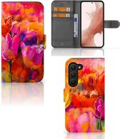 GSM Hoesje Geschikt voor Samsung Galaxy S23 Cover met Tekst Tulips