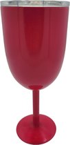 Cocktail glazen - rvs mok - rvs beker - onbreekbare glazen - wijnglas met vliegenkap - longdrink - waterglas op voet - Donker roze
