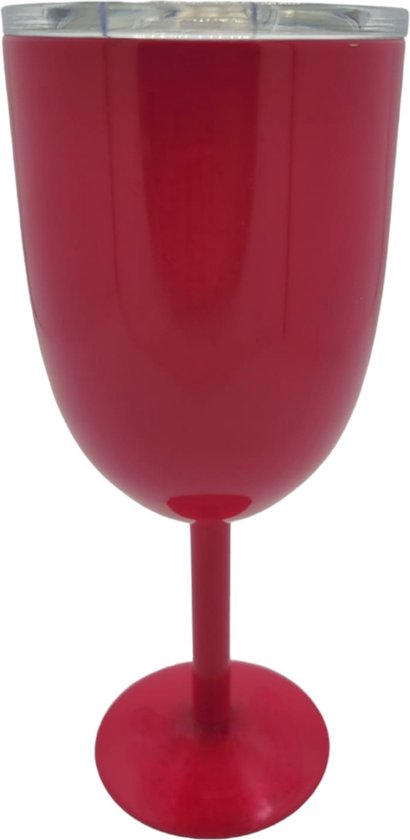 Cocktail glazen - rvs mok - rvs beker - onbreekbare glazen - wijnglas met vliegenkap - longdrink - waterglas op voet - Donker roze