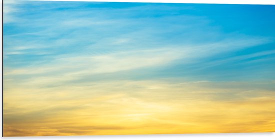 Dibond - Oranje Lucht van Zonsondergang - 100x50 cm Foto op Aluminium (Met Ophangsysteem)