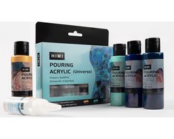 HIMI - Pouring Acryl set - 4 kleuren 59ml + Silicone oil 15ml - Universe
