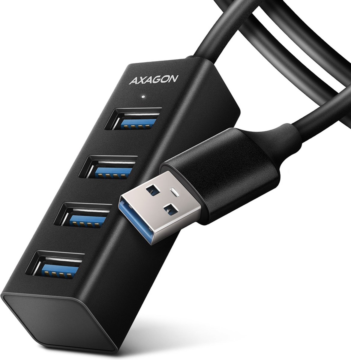AXAGON HUE-M1AL HUE-M1AL USB-hub 4 poorten USB-A USB 3.2 Gen1 5 GBit/s Zilver