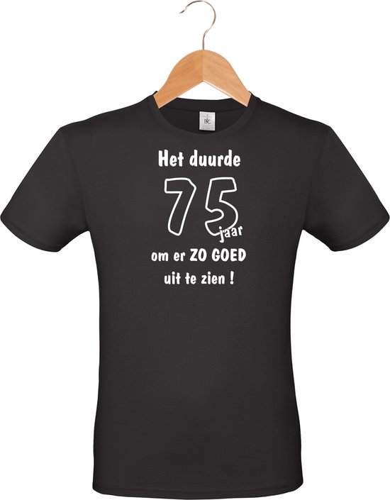 Mijncadeautje - Leeftijd T-shirt - Het duurde 75 jaar - Unisex - Zwart