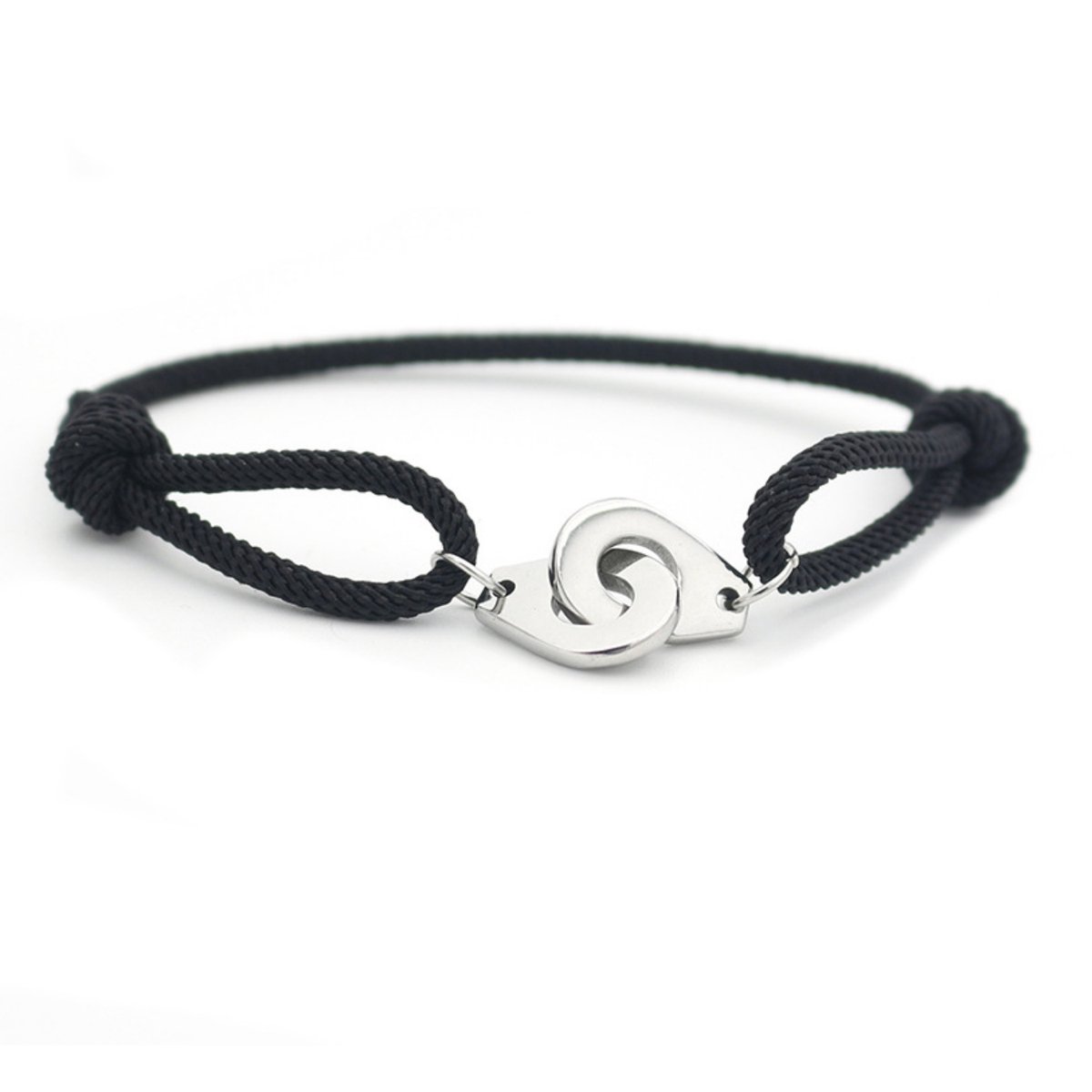 Kungu luxe rope majestic line armband voor heren en dames - Zwart - Verstelbaar - Cadeau - Geschenk - Voor Man - Vrouw - Armbandje - Jewellery