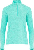 Heather Mint groen dames sportshirt van technisch weefsel met raglanmouwen en halve rits, reflecterende details model Melbourne maat XXL