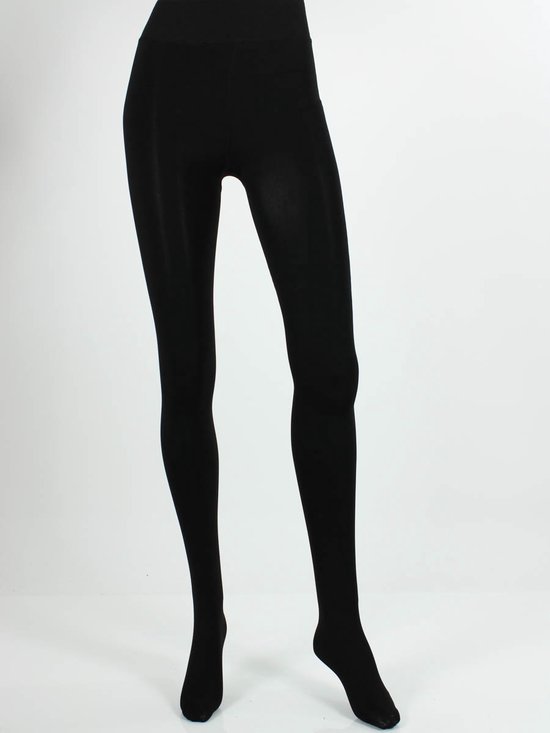 Fleece panty zwart met zwarte voering S/M - warme panty - gevoerde thermo panty - bekend van tiktok