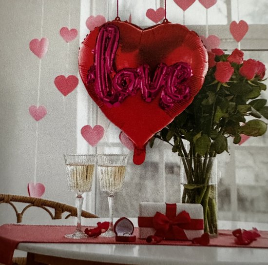 Cool2party folie ballonnen-44cm-hartje-rood-roze-Valentijn-Moederdag