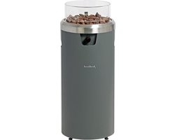 BUSCHBECK FARO lounge terrasverwarmer 7.5kW – Mat Grijs - incl. Gasdrukregelaarset 50 mbar & Slang 50 cm - incl. Lavastenen - incl. afdekhoes