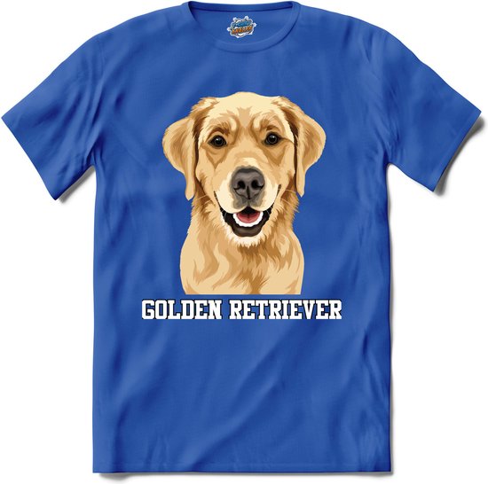 Golder Retriever | Honden - Dogs - Hond - T-Shirt - Unisex - Royal Blue - Maat M