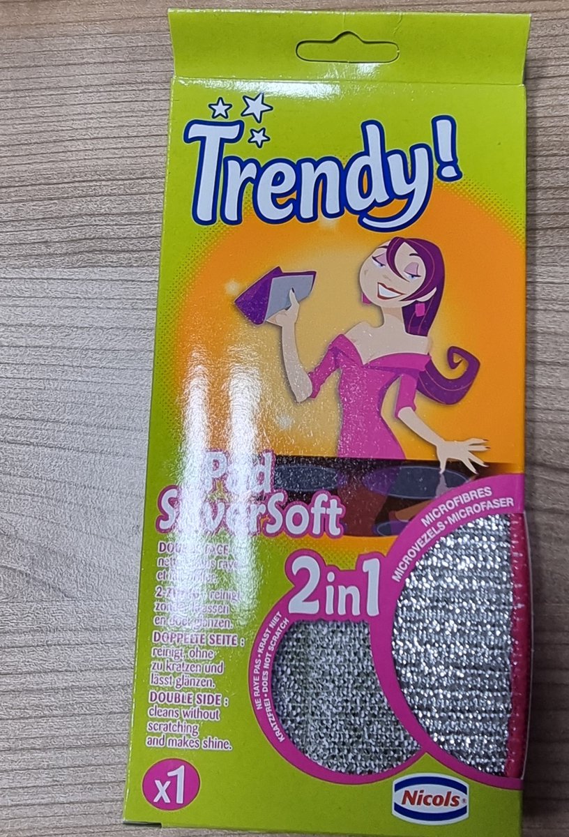 Nicols Trendy Pad Silversoft 2 in 1 Microvezel Vaat doek 1 st