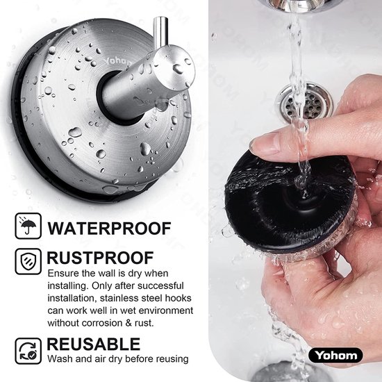 SAYAYO Zelfklevende Haken 2 Stuks Gepolijst Chroom Handdoekhaken