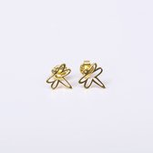 MeYuKu- Sieraden- 14 karaat gouden oorbellen- Libel