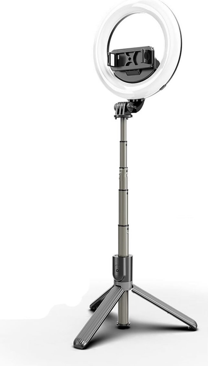 Ringlamp - Selfie stick - Selfie ring light - 6inch led lamp - Oplaadbare ringlamp - Inclusief bluetooth afstandsbediening - Make up