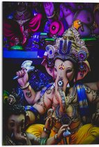 Dibond - Beeld van Ganesha God - 50x75 cm Foto op Aluminium (Met Ophangsysteem)