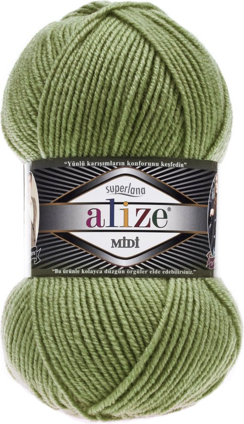 Alize Superlana Midi 620 Paquet de feuilles de Mustard 5 ampoules 500 grammes