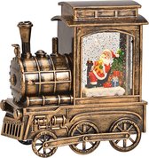 Locomotive Père Noël avec tourbillon de lumière et de paillettes