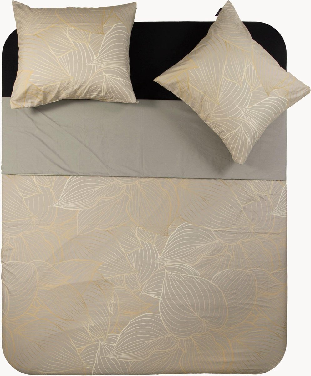 Y-NOT - Dekbedovertrek met kussenslopen - Dance In The Sun Taupe Goud - 2 Persoons - 200x200/220 cm
