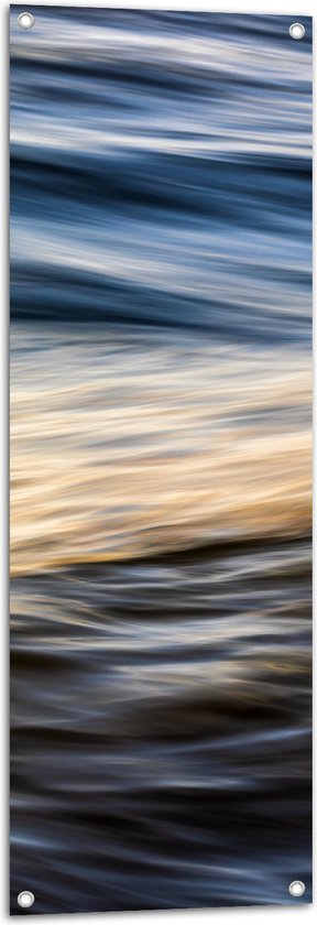 WallClassics - Tuinposter – Zachte Golven in Water - 40x120 cm Foto op Tuinposter  (wanddecoratie voor buiten en binnen)