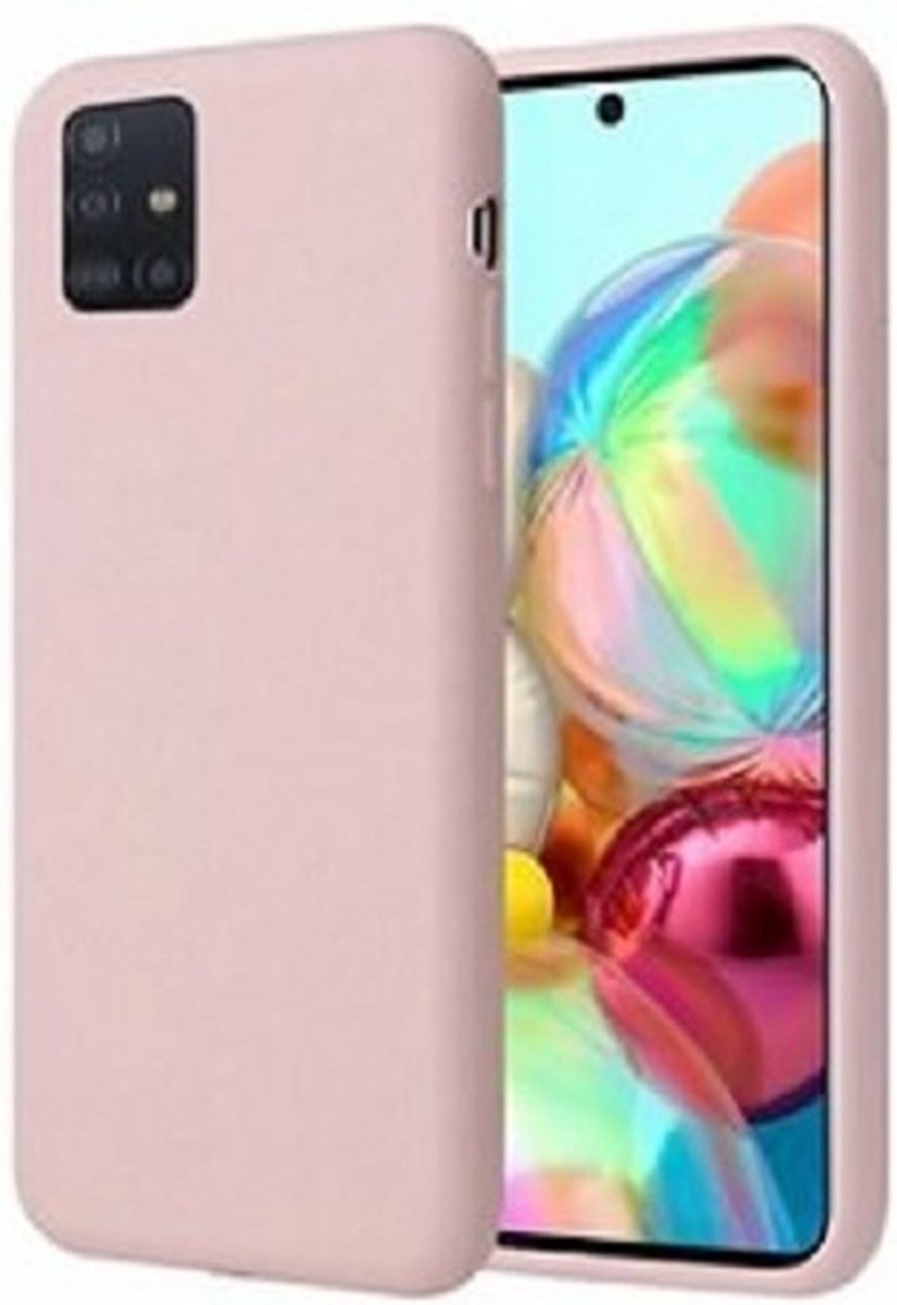 Samsung A71 Siliconen Hoesje Pastelkleur Roze