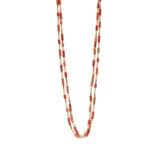 Collier Long à Corde Rouge Fanny Fouks - Multicolore Beige/rouge/noir, Neuf Avec étiquette