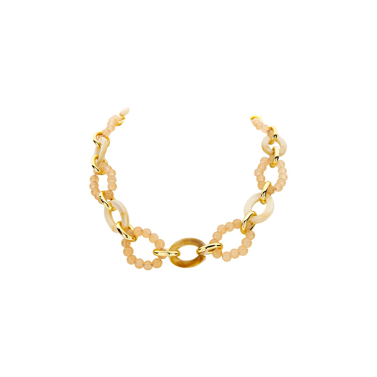 Les Cordes - Halsketting - Collier - DALICIA - Beige - Metaal - Sieraad Dames - Juwelen