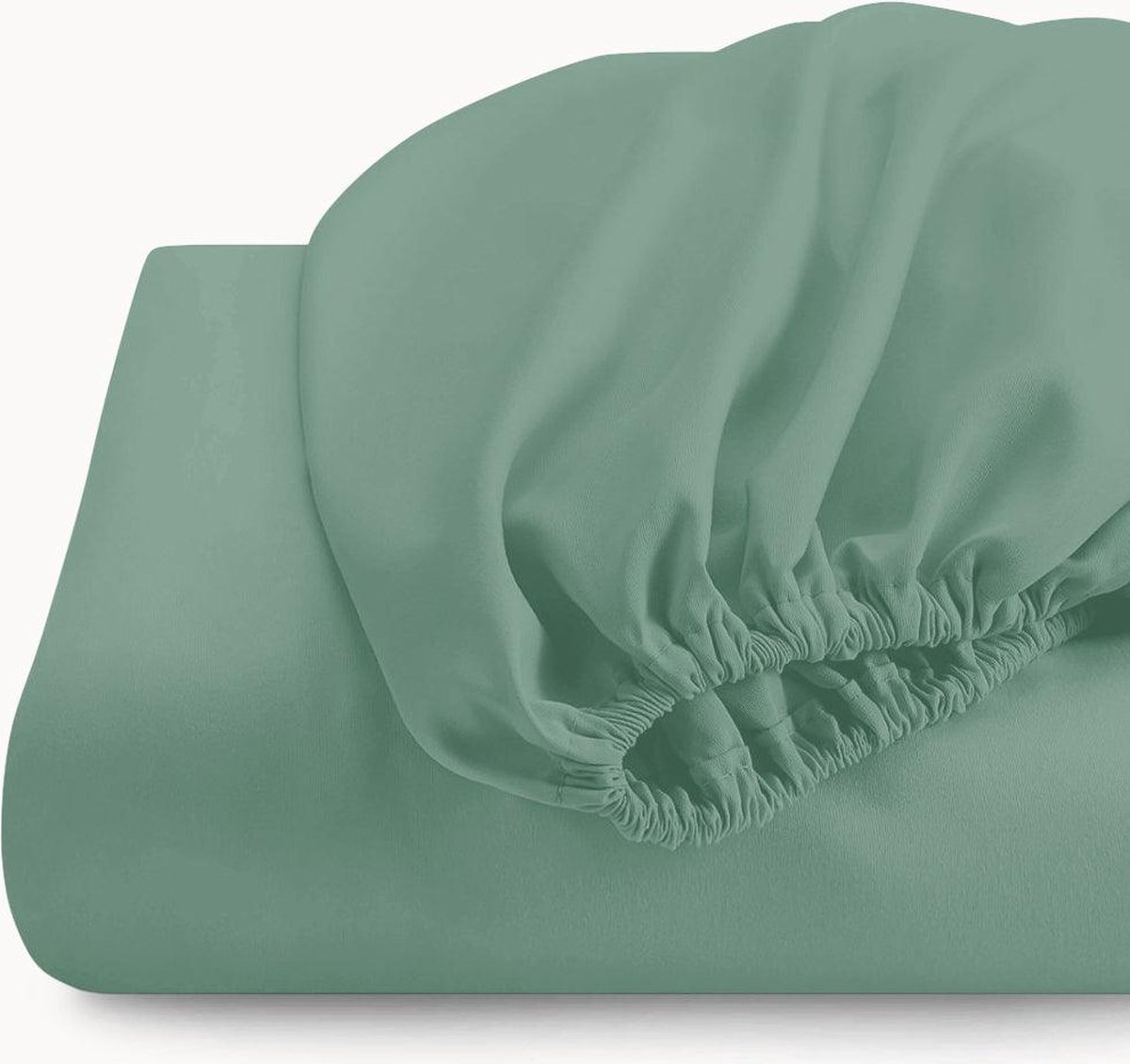 Y-NOT - Hoeslaken - Mat Satijn Now Or Never Green - 140x200+30 cm - Groen