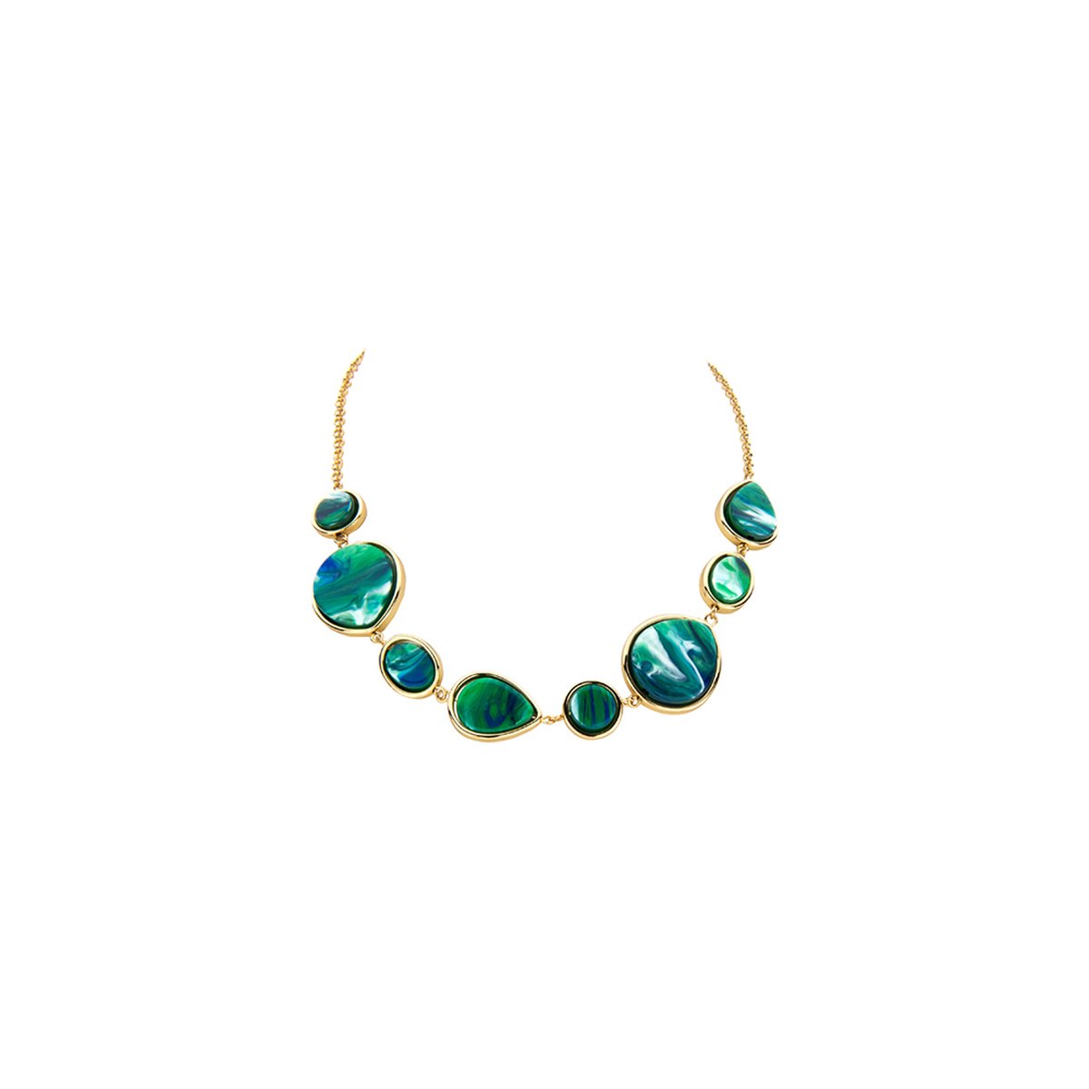 Les Cordes - Halsketting - Collier - KENZIE - Groen - Metaal - Sieraad Dames - Juwelen