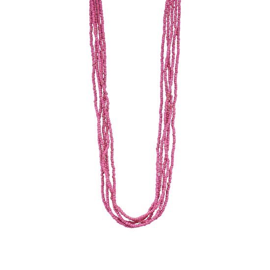 Zilveren halsketting met roze topaasstenen-9324FX | sieraden