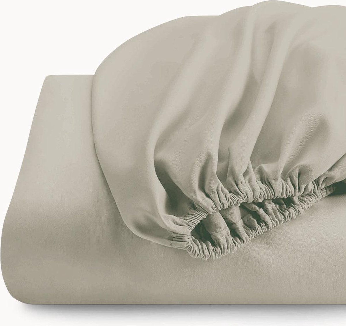 Y-NOT - Hoeslaken - Mat Satijn Dreamer Taupe - 180x200+30 cm - Taupe