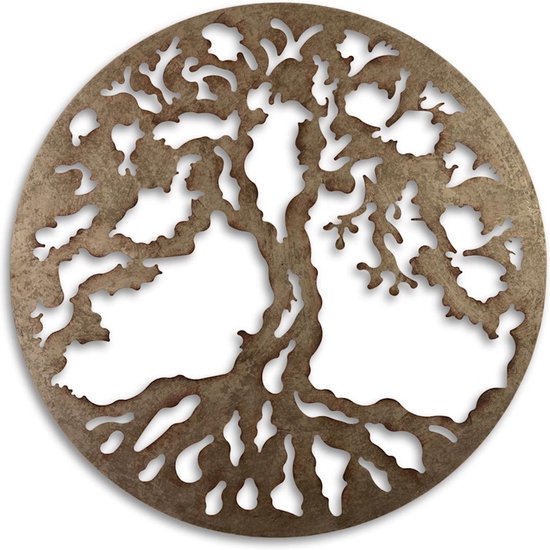 Levensboom boom AN IRON TREE WALL DECOR WITH LED LIGHT Diameter: 99 cm met LED verlichting