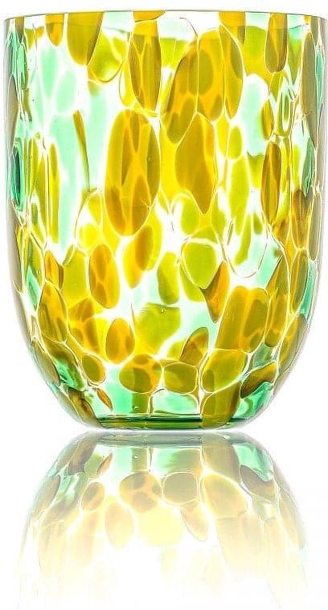 Anna von Lipa - Waterglas Splash Yellow + Green (set van 6) - Waterglazen