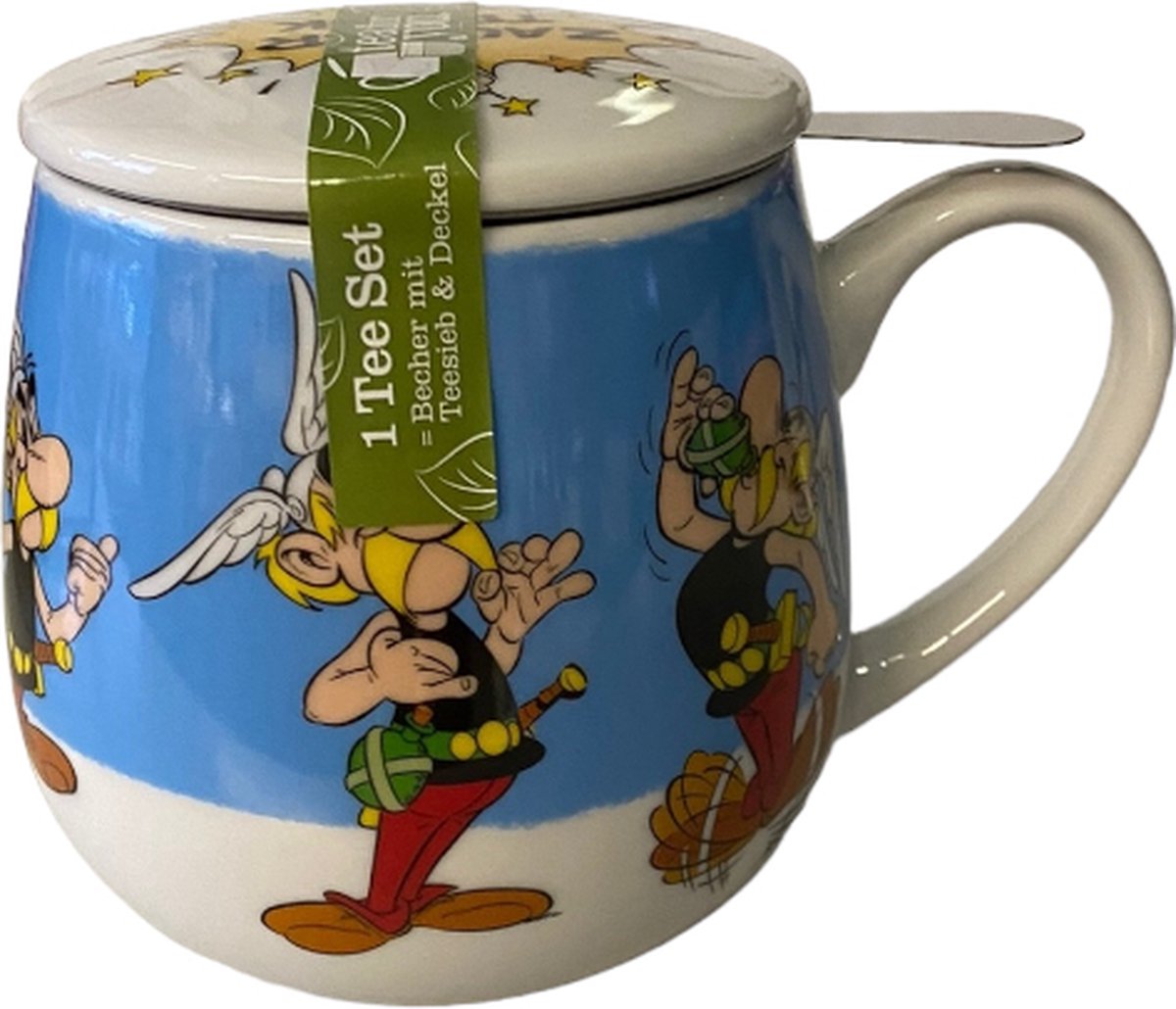 Asterix en Obelix Theemok met zeefje en dekseltje