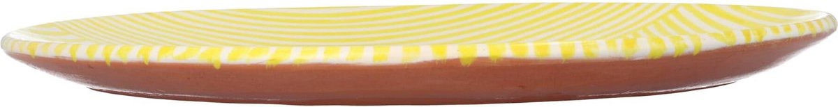 Casa Cubista - Serveerplateau met criss-cross patroon citroengeel 40cm - Schalen