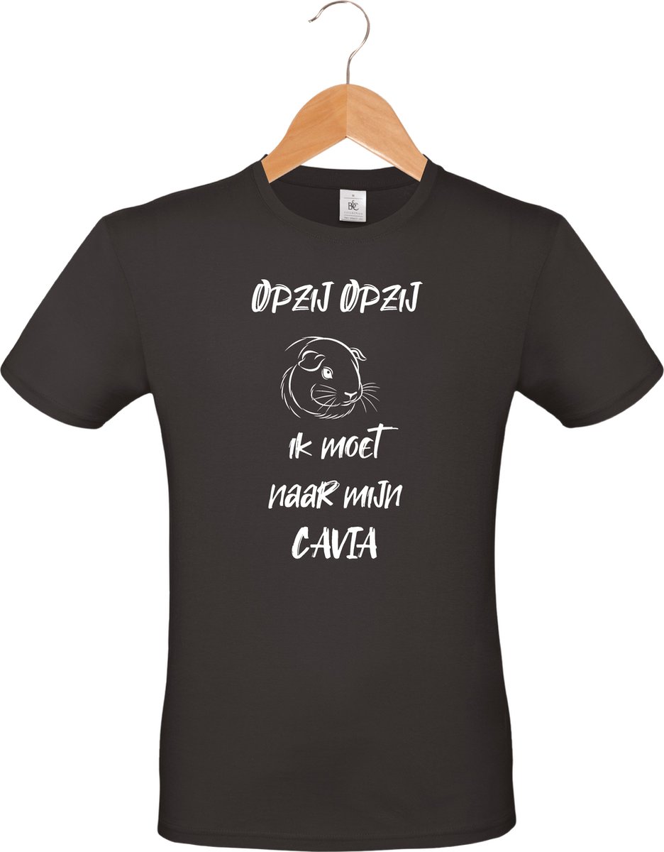 mijncadeautje - T-shirt unisex - zwart - opzij opzij ik moet naar mijn - Cavia - maat L