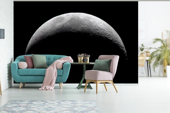 Croissant de lune dans le ciel sur l'Espagne fotobehang