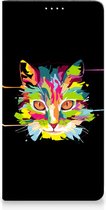 Smartphone Hoesje Geschikt voor Samsung Galaxy A54 Wallet Case Leuke Verjaardagscadeaus Cat Color