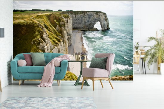 Papier peint - Papier peint photo peint Étretat - Largeur 330 cm x hauteur 220 cm