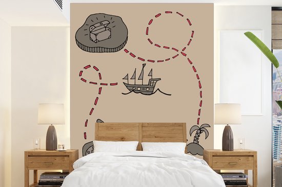 Illustration pour enfants d'une simple carte au trésor 190x260 cm