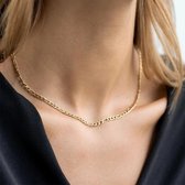 Ketting Cuban Figaro - Schakelketting - 14k goud - zilver - choker - cadeautje voor haar