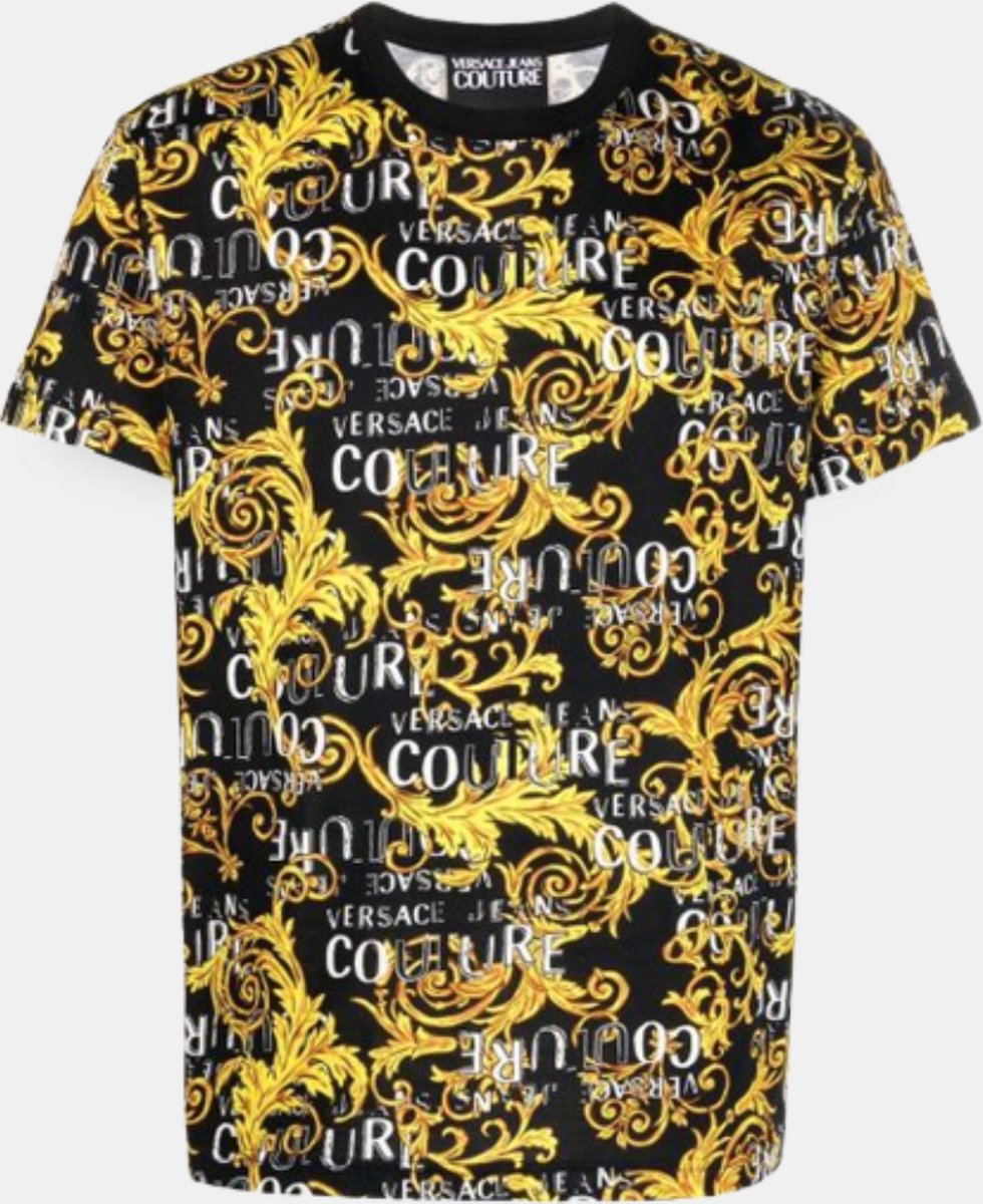 Versace Jeans Couture T-Shirt Print Logo Baroque Black/Gold