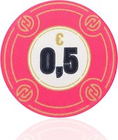 Hades Cashgame Deluxe Poker Chips €0,50 roze (25 stuks) - pokerchips - pokerfiches - poker fiches - keramisch - pokerspel - pokerset - poker set